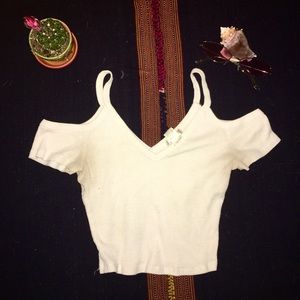 Ribbed cropped shirt